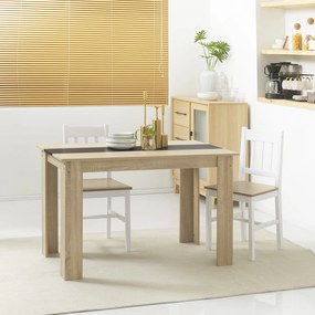 Mesa de Sala de Jantar para 4-6 Pessoas Estilo Moderno com Bancada de Melamina de Madeira Carga 50 kg 120x69x75 cm Madeira e Preto