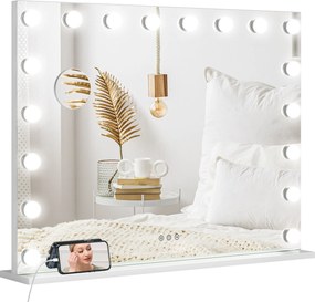 Espelho de Maquilhagem LED, 80 x 14 x 62 cm, Luminosidade Regulável