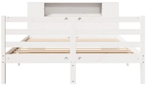 Cama com estante sem colchão 120x190 cm pinho maciço branco