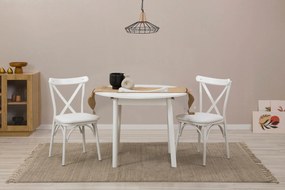 Conjunto de Mesa de Jantar Extensível e Cadeiras Oliver – Branco – Mes