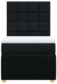 Cama com molas/colchão 90x200 cm tecido preto