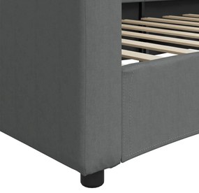 Sofá-cama 90x190 cm tecido cinzento-escuro