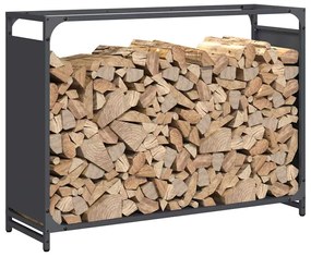 Suporte para lenha 90x28x65 cm aço laminado a frio antracite