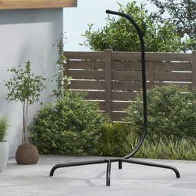 Suporte em forma de C para rede com rotação de 360° Gancho de mola para interiores e exteriores 106 x 105 x 197 cm Preto
