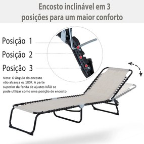 Espreguiçadeira de Jardim Dobrável e Ajustável com 4 Posições Espregui