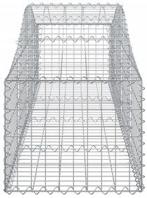 Cestos gabião arqueados 5 pcs 200x50x40/60 cm ferro galvanizado