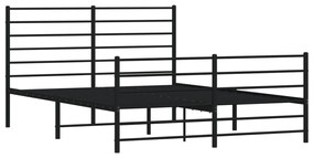 Estrutura de cama sem colchão com pés 160x200 cm preto