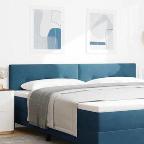 Cabeceira LED vidaXL Almofadada Azul Escuro 100 cm Veludo