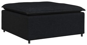 Sofá modular com pufes e almofadas tecido preto