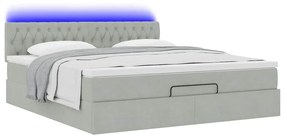 Estrutura de cama otomana com colchão 160x200 cm cinzento claro