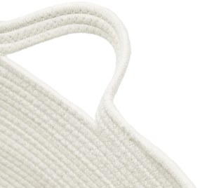 Cesto de arrumação Ø60x36 cm algodão cinzento e branco