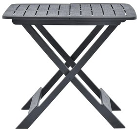Mesa de jardim dobrável 79x72x70 cm plástico antracite
