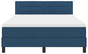 Cama Box Spring com Colchão Azul 140x190 cm Tecido