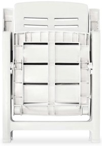 Cadeiras de jardim reclináveis 2 pcs plástico branco