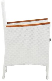 5 pcs conjunto de jantar para exterior vime PE branco