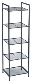 Prateleira metálica de 5 níveis para casa de banho e cozinha | SONGMICS | 38 x 30 x 129,5 cm | preto | BSC35BK.
