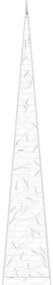 Cone de iluminação decorat. c/ LEDs acrílico 90cm branco quente