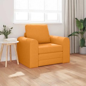 vidaXL Sofá Cama de Chão 2-em-1 Amarelo Escuro 98x71x83 cm Tecido