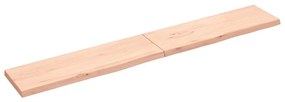 Prateleira de parede 200x30x(2-4)cm carvalho maciço não tratado