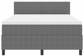 Cama Box Spring com Colchão Cinza 160x200 cm Tecido de Veludo