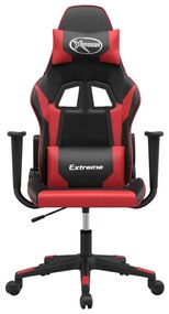 Cadeira gaming couro artificial preto e vermelho