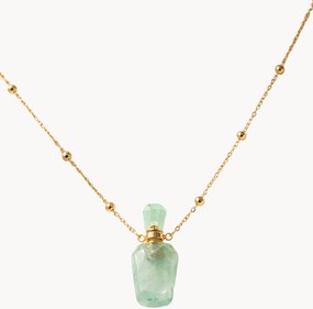 Colar banhado a ouro com zircónias verdes Olympe