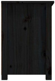 Móvel de TV 79x35x52 cm madeira de pinho maciça preto