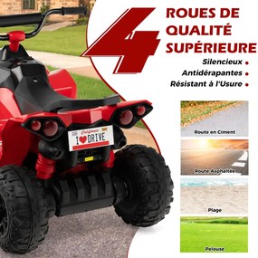 Quadriciclo elétrico infantil de 12 V com velocidade de 2,2/4,3 km/h e buzina, música e luzes LED Quadriciclo elétrico amarelo