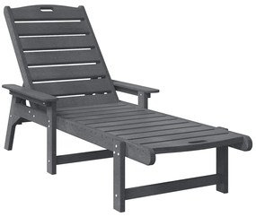 Espreguiçadeiras 2 pcs Cinzento Claro 162x53x98.5 cm HDPE, vidaXL Espr