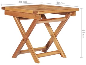 Espreguiçadeiras com mesa e almofadão 2 pcs teca maciça