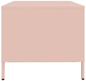 Mesa de centro 68,5x50x43,5 cm aço laminado a frio rosa