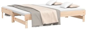 Sofá-cama de puxar 2x(75x190) cm madeira de pinho maciça