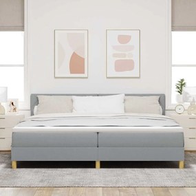 Cama Box Spring com Colchão Cinza Claro 200x200 cm Tecido