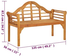 Banco de jardim 125 cm madeira de acácia maciça