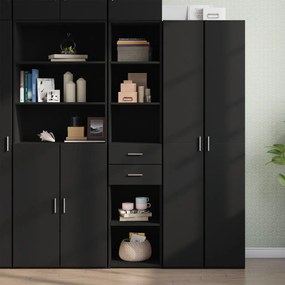 vidaXL Armário alto 40x42,5x185 cm derivados de madeira preto