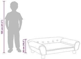 Sofá infantil 70x45x26 cm veludo azul