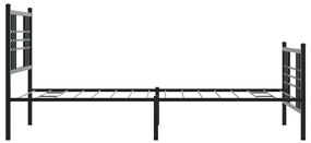 Estrutura de cama com cabeceira e pés 107x203 cm metal preto
