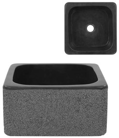 vidaXL Lavatório 30x30x15 cm pedra natural do rio preto
