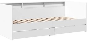 Sofá-cama com gavetas sem colchão 100x200 cm branco