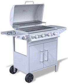 vidaXL Grelhas ao Ar Livre Prateado Aço inoxidável