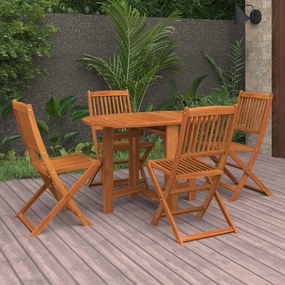 vidaXL 5 pcs conjunto de jantar para jardim madeira de acácia maciça