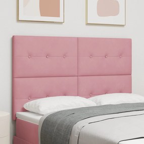 Cabeceira vidaXL Estofada com Botões Rosa 160 cm Veludo