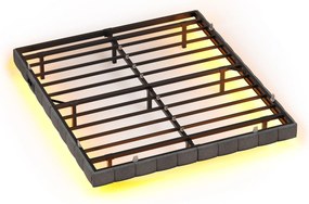 Estrutura de cama 160 x 200 cm, com iluminação LED, base de cama (COLCHÃO NÃO INCLUIDO) Cinza