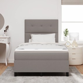 Cama Box Spring com Colchão Taupe 120x200 cm de Tecido
