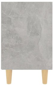 Mesas cabeceira perna mad. maciça 2pcs 40x30x50cm cinzento cim.