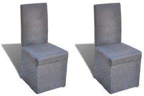 vidaXL Cadeiras de jantar 2 pcs tecido cinzento-escuro