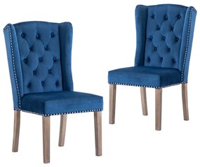 Cadeiras de jantar 2 pcs veludo azul