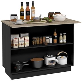 Ilha de Cozinha Móvel "Allegro" - Bancada Ampla - 105x60x82 cm - Preto