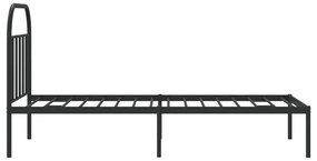 Estrutura de cama com cabeceira 90x200 cm metal preto