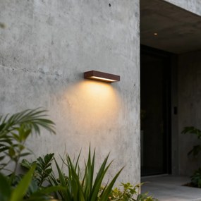 Candeeiro de parede moderno castanho ferrugem com LED IP65 - Hannah